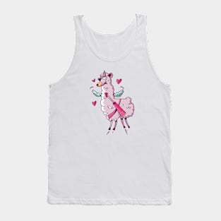 Cute Llama Cupid with Hearts Tank Top